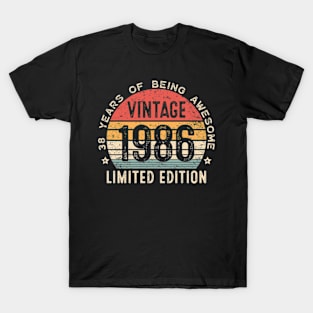 38 Year Old Gifts Vintage 1986 Limited Edition 38th Birthday T-Shirt